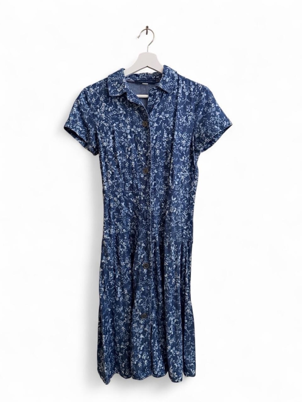 Tommy Hilfiger Navy Blue Floral Button-Front Dress